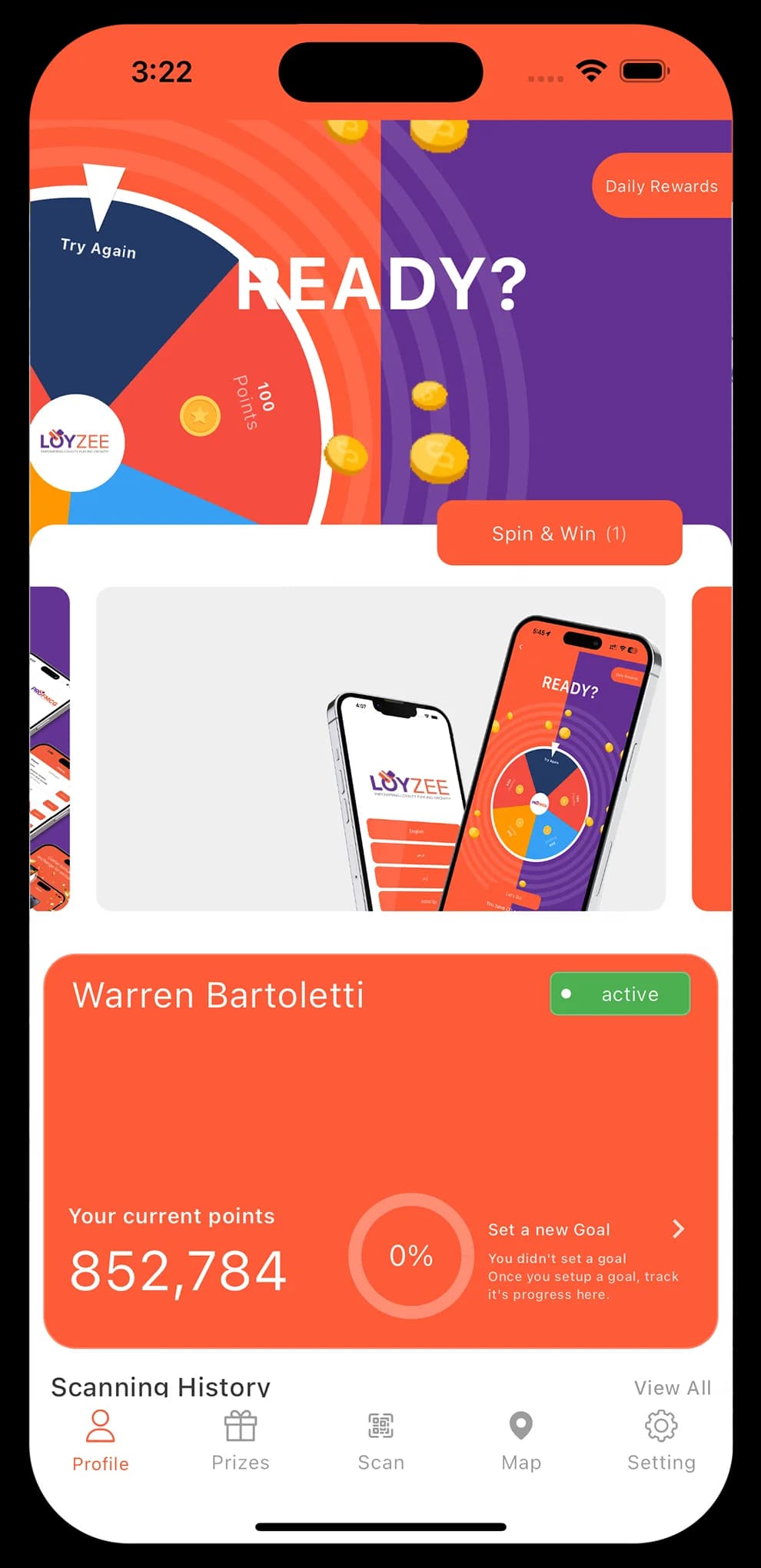 Loyzee app screen
